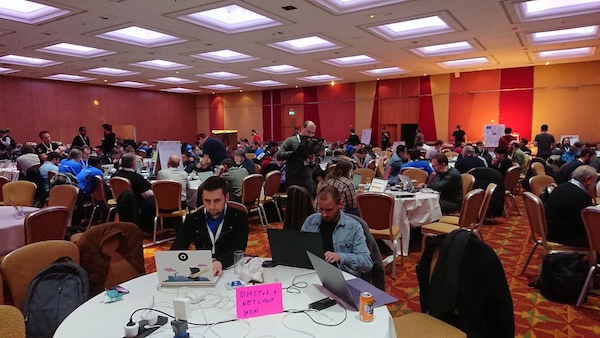 A room full of hackers hard at work at the IETF 101 Hackathon in London